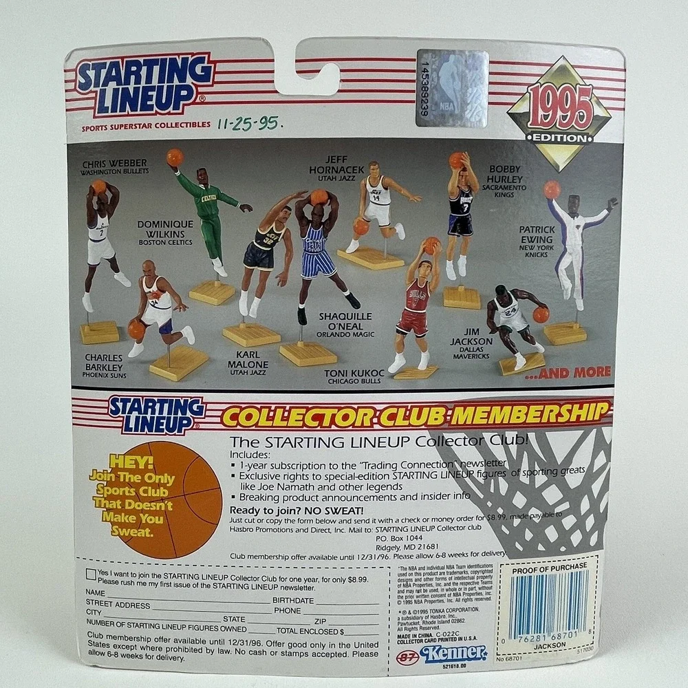 NBA Starting Lineup SLU Jim Jackson Action Figure Dallas Mavericks 1995